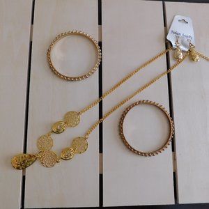 Necklace, Pierced Earrings and two (2) Bracelets - Fashion Jewelry